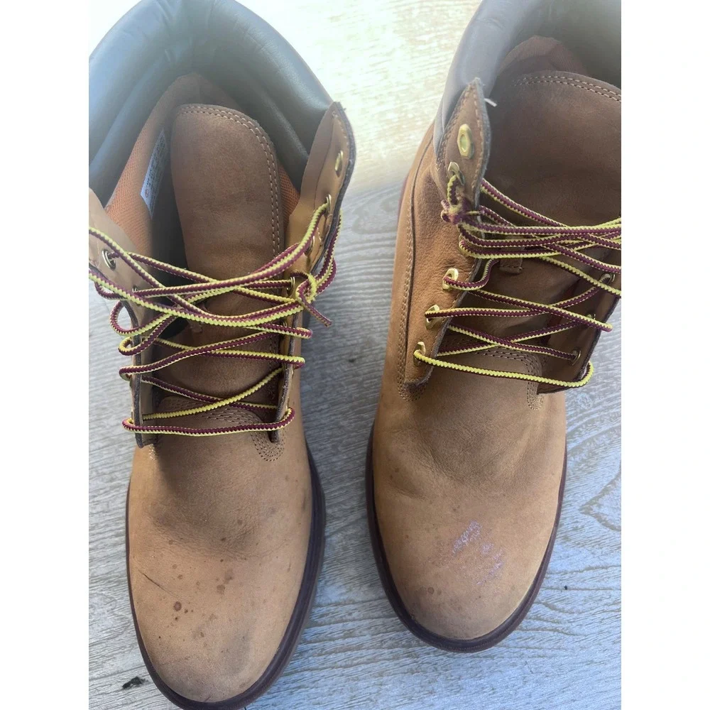 Timberland Mens 6-Inch Premium Waterproof Boots Wheat Nubuck A27TP‎ Size 10